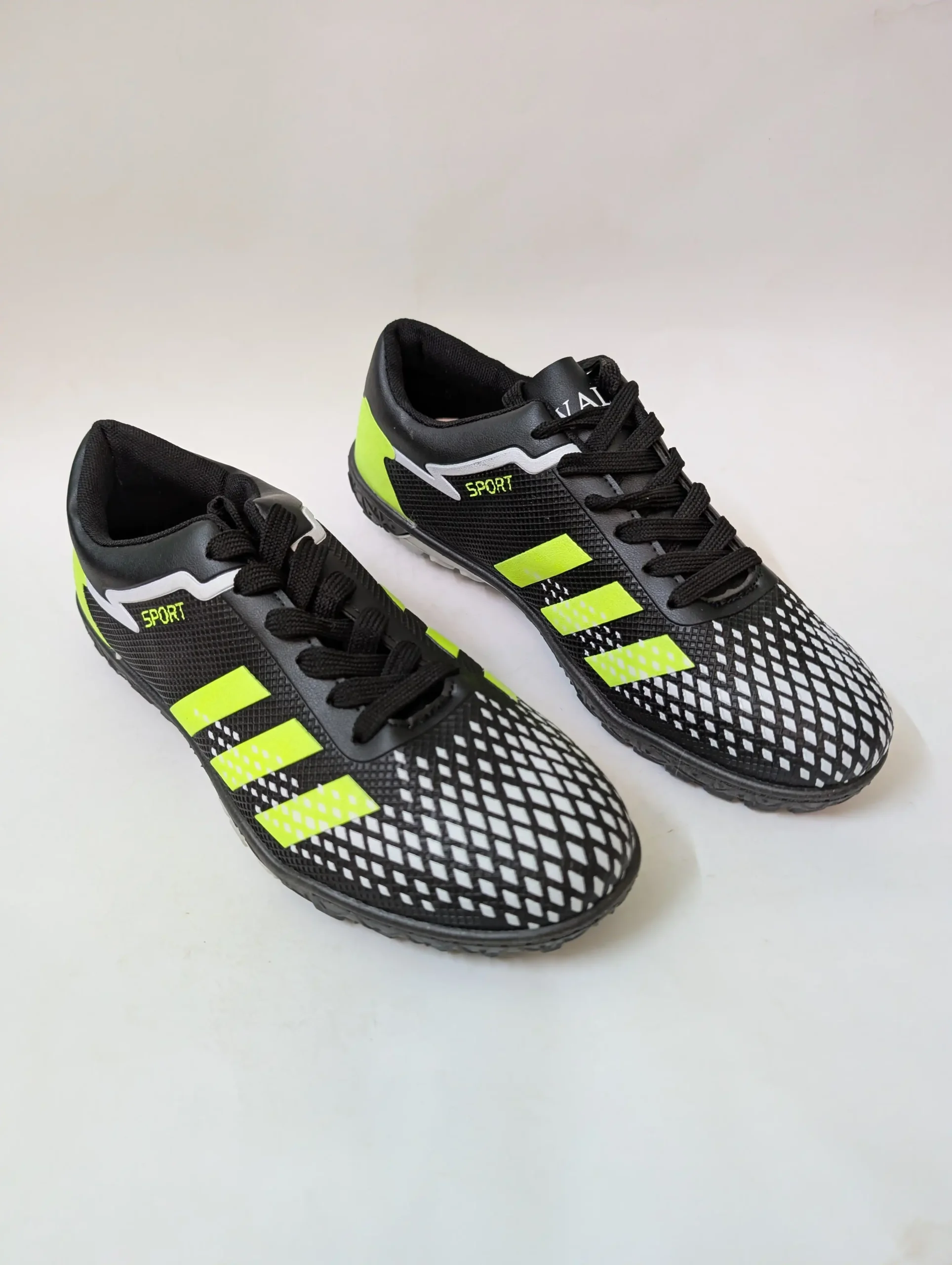 Premium Black & Neon Football Grippers UK 10 / EU 44
