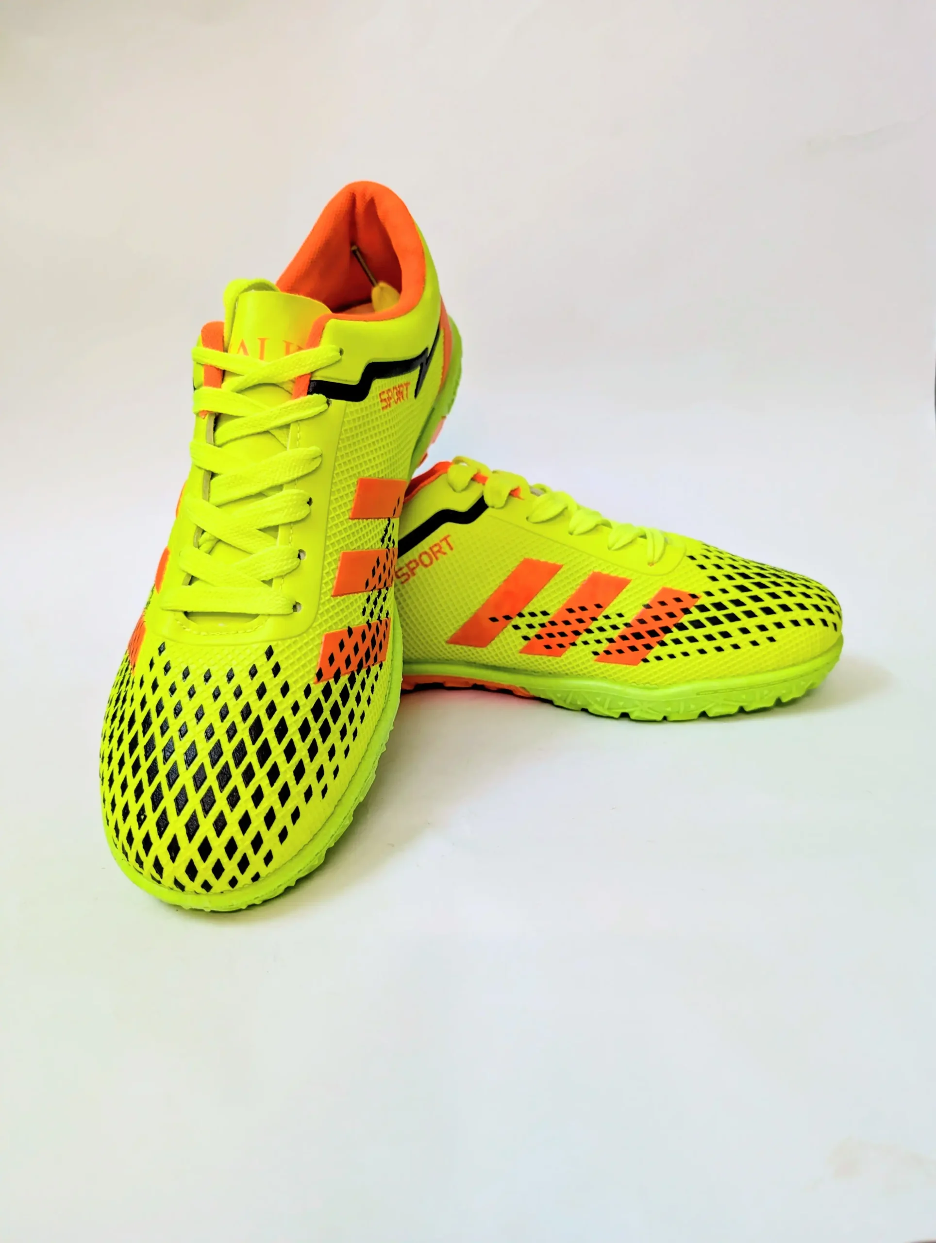 Premium Neon Green & Orange Turf Football Shoes UK 11 / EU 45 - Image 2