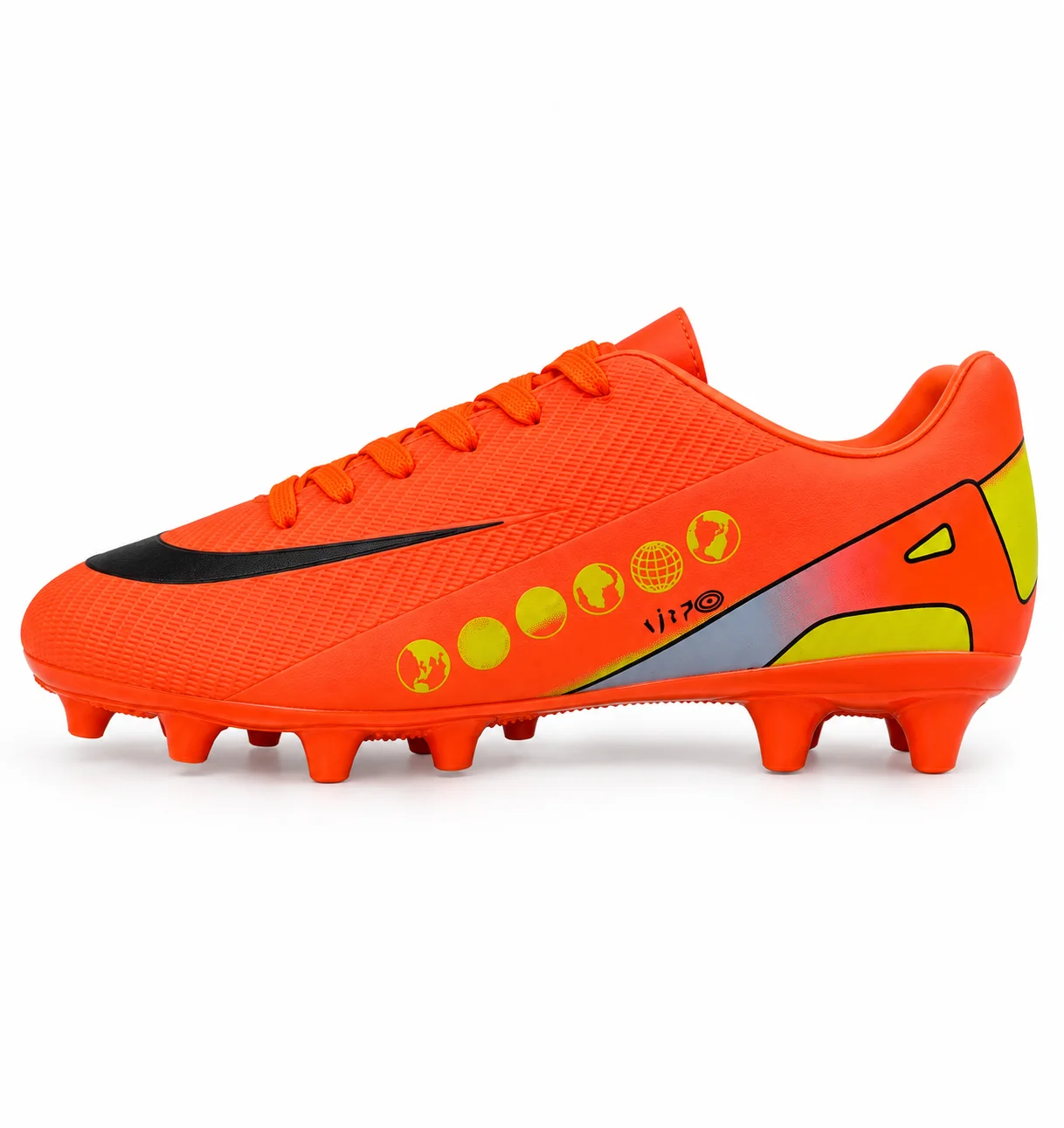 Imported Orange & Black Football Shoes – Size 41
